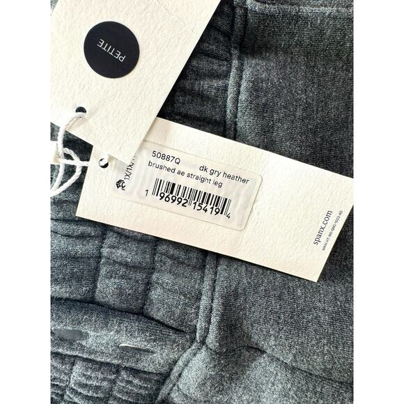 SPANX AirEssentials® Brushed Straight Leg Pant Sz Petite 1X Dark Heather Grey - Picture 13 of 15